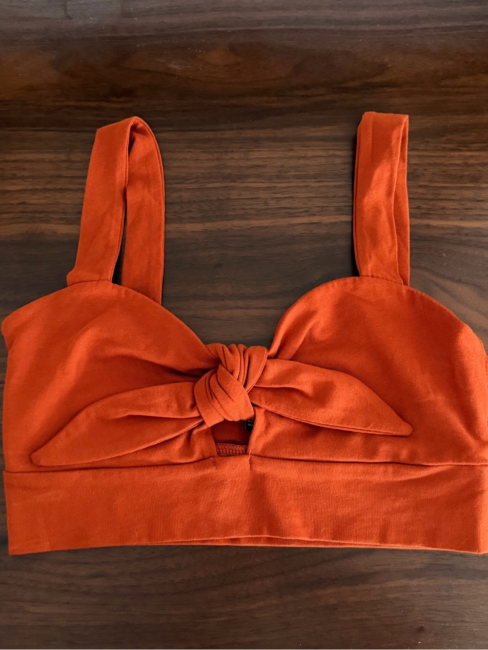 Forever 21 Orange Tie-Front Crop Top